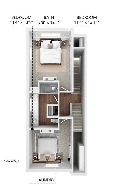 Floor plan for 2 beds, 1.5 baths, 1702 sqft